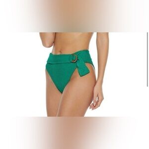 ONIA Anais belted Shirred high-rise Bikini bottom Size XS 🟢🎁